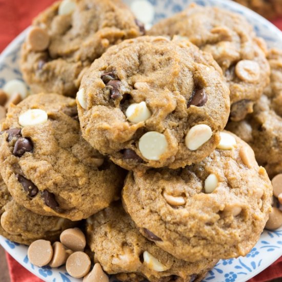 Triple Chip Pumpkin Cookies