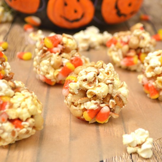 Candy Corn Popcorn Balls