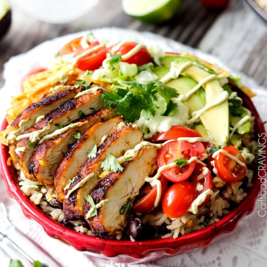 Fiesta Ranch Chicken Burrito Bowls