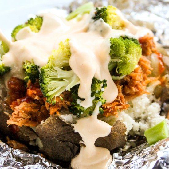 Pulled Pork & Broccoli Baked Potato