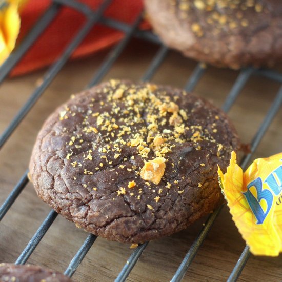 Easy Butterfinger Brownie Cookies