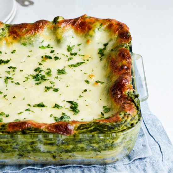 Easy Creamed Spinach Lasagna