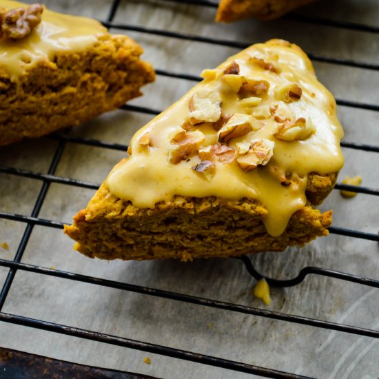 Vegan & GF Pumpkin Walnut Scones