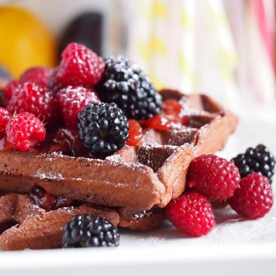 Chocolate Whole Wheat Waffles