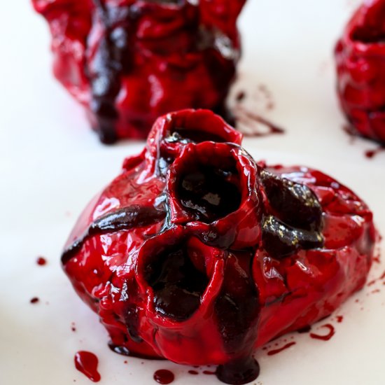 Gory Bleeding Heart Cakes