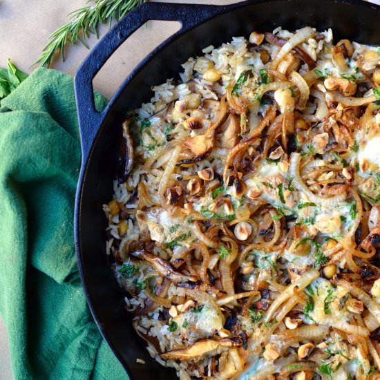 Brown Rice, Onions, & Shiitakes