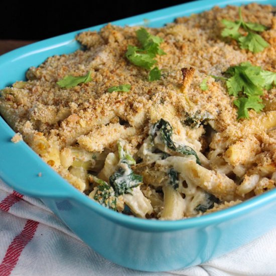 Vegan Spinach Artichoke Pasta Bake