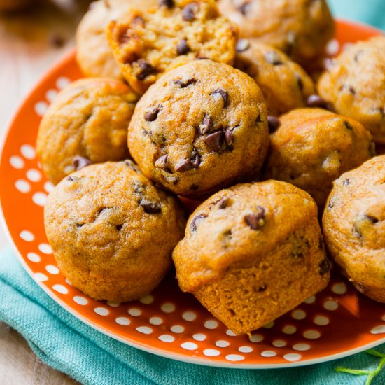 Whole Wheat Mini Pumpkin Muffins