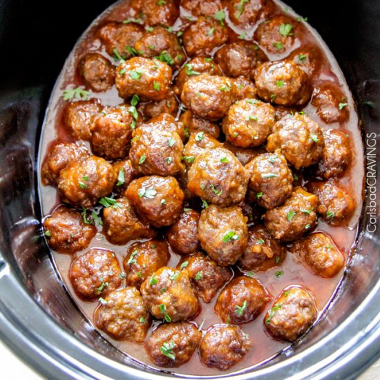 Slow Cooker Honey Buffalo Meatballs