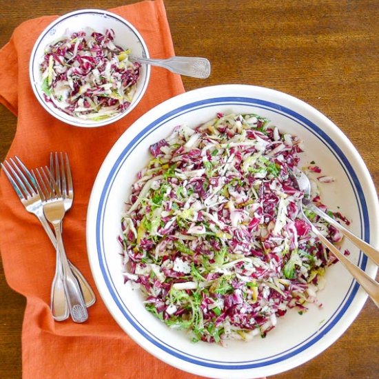 Radicchio Pear Slaw with Manchego