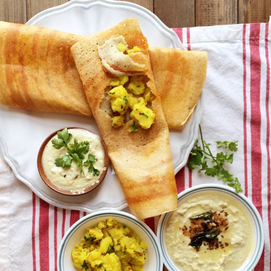 Healthy Masala Dosa – Vegan and GF