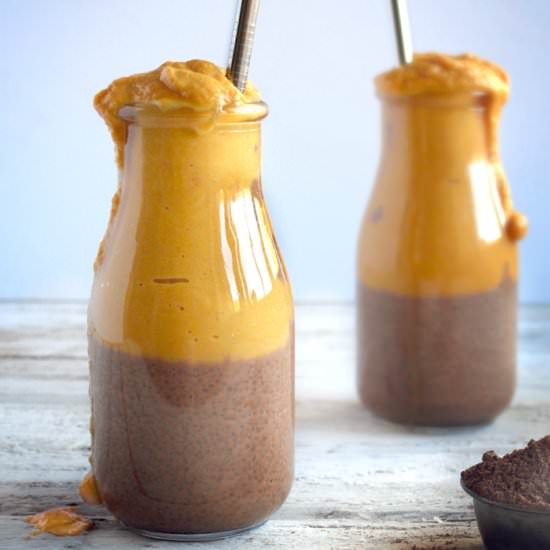 Pumpkin Smoothie/Cocoa Chia Pudding