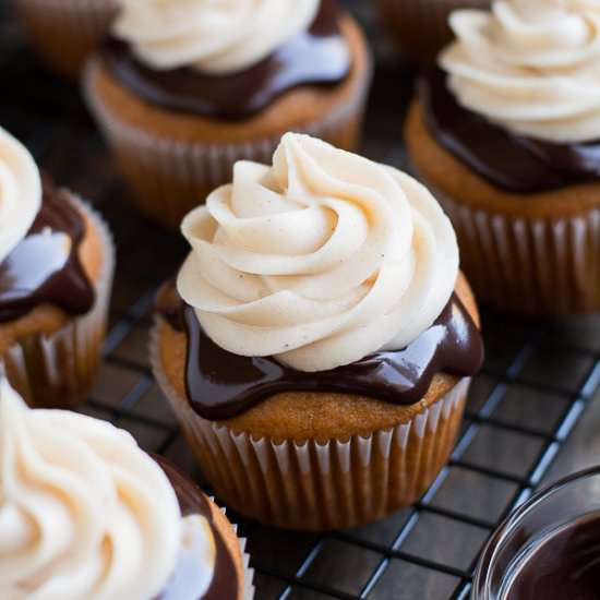 Chocolate Covered Pumpkin Cupcakes