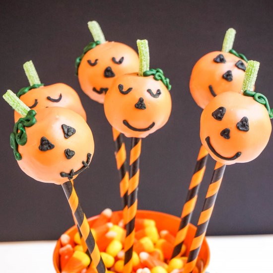 Jack-o’-Lantern Cake Pops