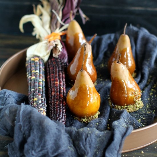 Caramel Dipped Bosc Pears