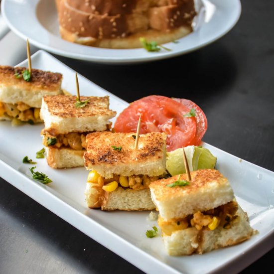 Mini Paneer/Tofu Corn Sandwich