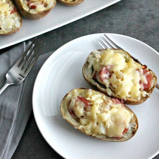 Kielbasa Stuffed Twice-Baked Potato