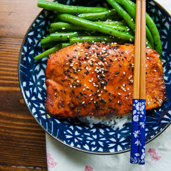 Ginger And Sesame Glazed Salmon