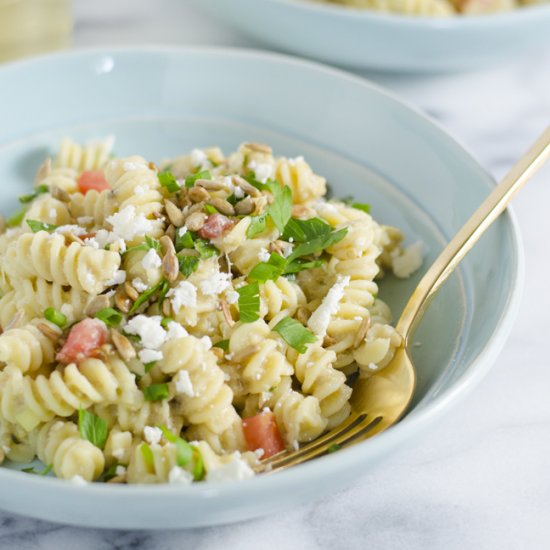 Roasted Eggplant, Feta + Herb Pasta