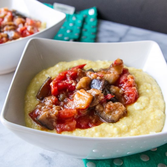 Fresh Polenta with Eggplant Sauce