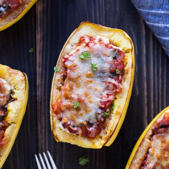 Kale Stuffed Spaghetti Squash Bowls