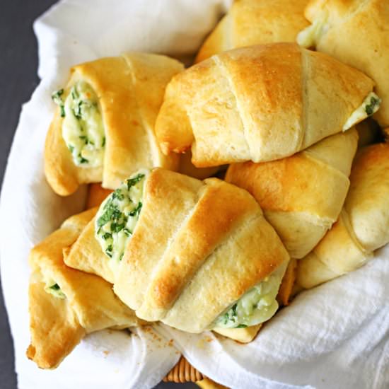 Cheesy Spinach Crescents