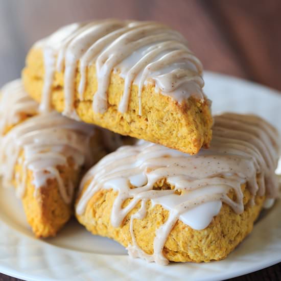 Pumpkin Scones with Spiced Glaze