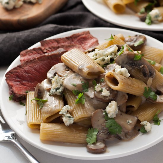 Mushroom Blue Cheese Rigatoni