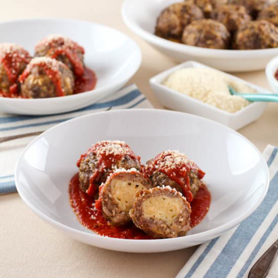 Mac and Cheese Stuffed Meatballs