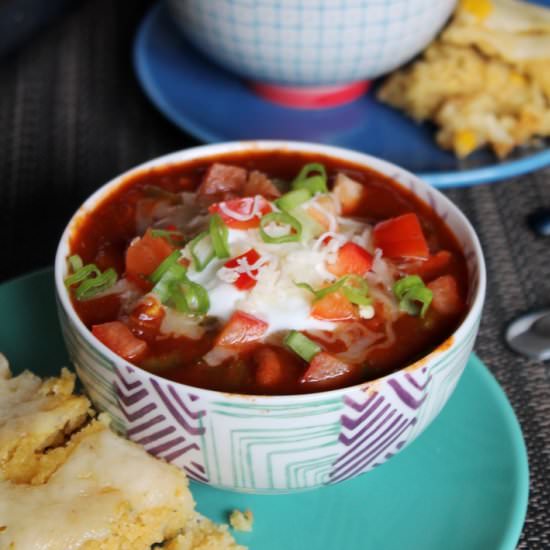 Slow Cooker BBQ Pork Chili