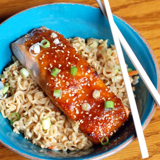 Miso-Glazed Salmon with Ramen