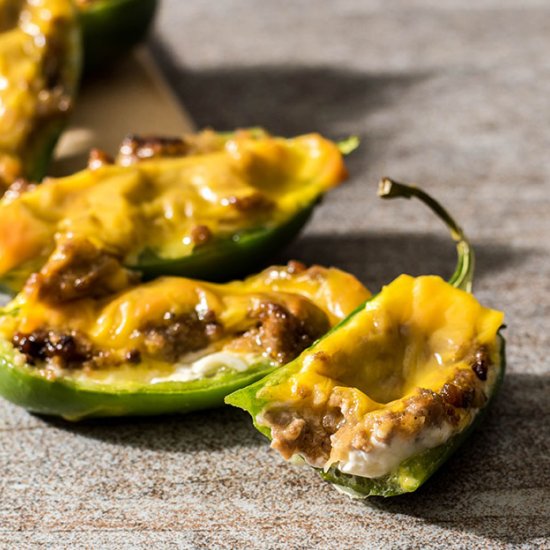 Cheesy Beef Stuffed Jalapenos