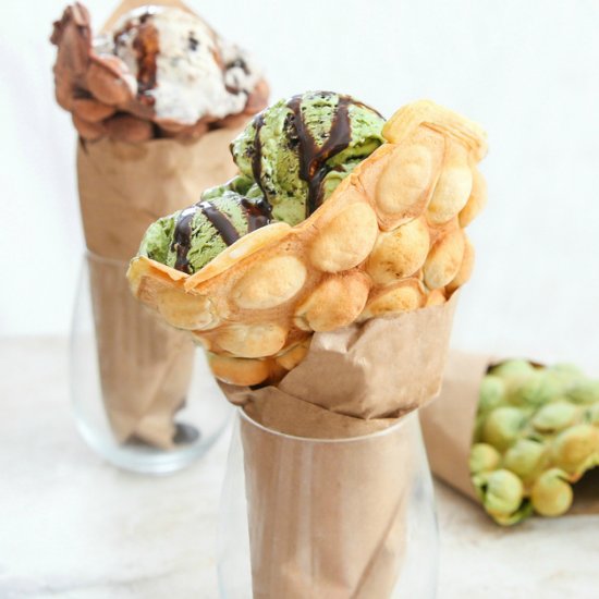 Egg Waffle Ice Cream Cones