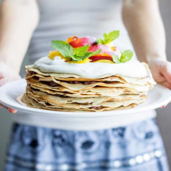 Coconut Chocolate Mouse Crepe Cake