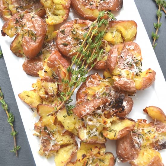 Parmesan Herb Smashed Potatoes