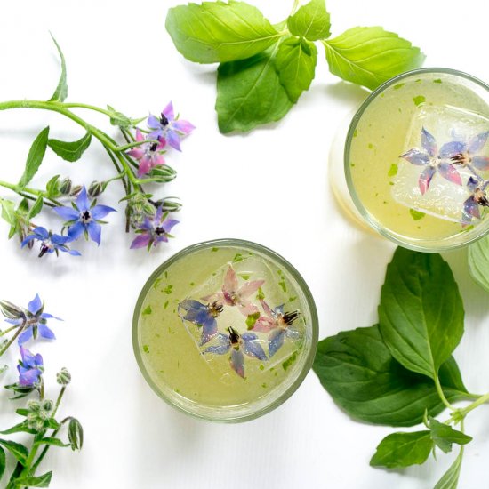 Borage and Basil Gimlet