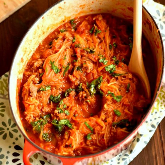 Chorizo Spaghetti Squash Pasta