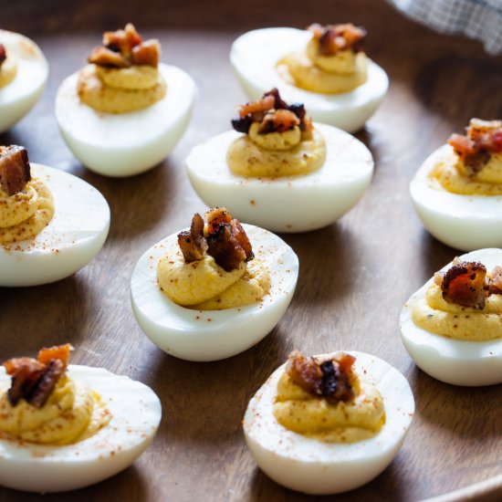 Butternut Squash and Bacon Deviled Eggs