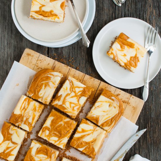 Marbled Pumpkin Cheesecake Bars