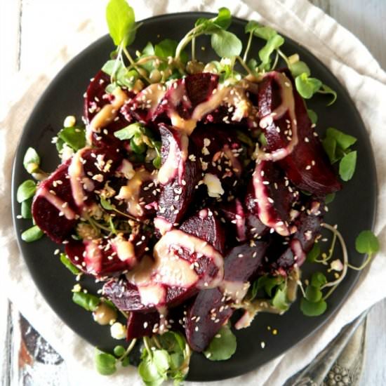 Roasted Beets on Watercress