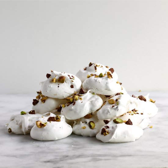 Chocolate Pistachio Meringues