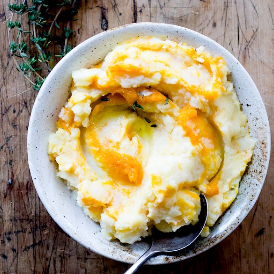 Pumpkin Swirled Mashed Potatoes