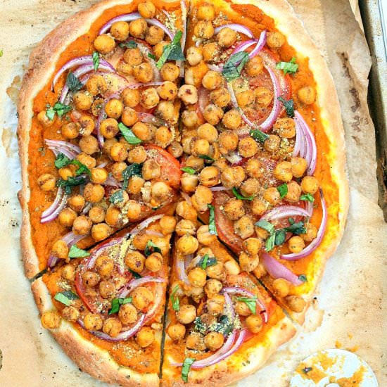 Chickpea Pumpkin Veggie Pizza