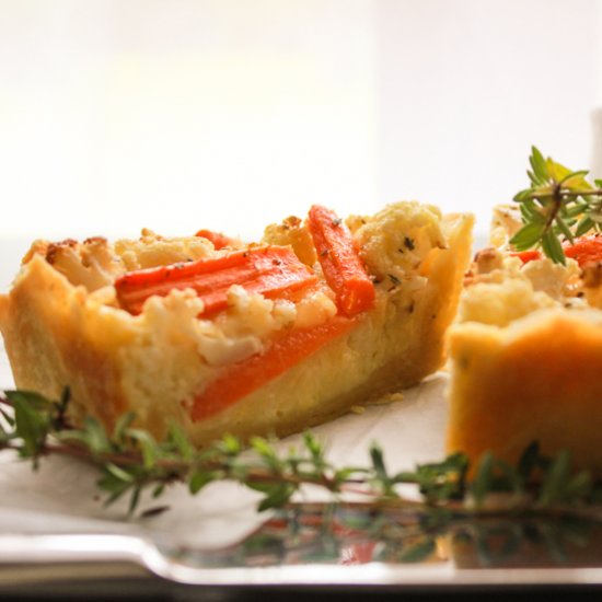 Baked Cauliflower, Carrot and Cheese Pie