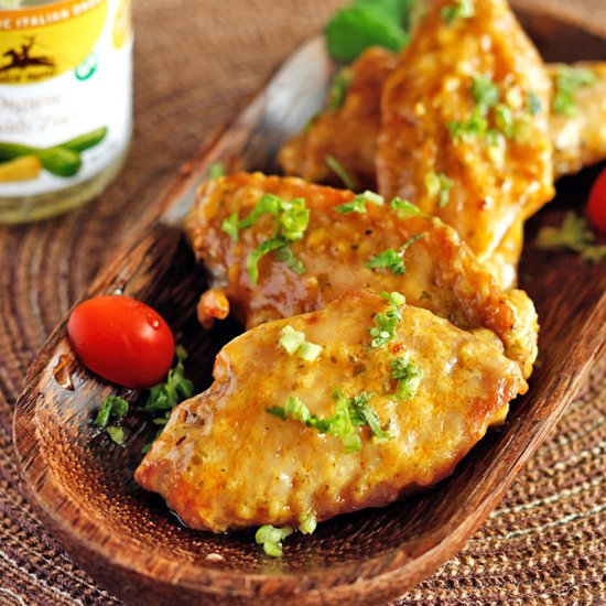 Pesto mayonnaise baked chicken wing