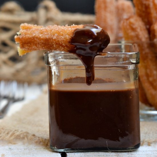 Churros with chocolate sauce