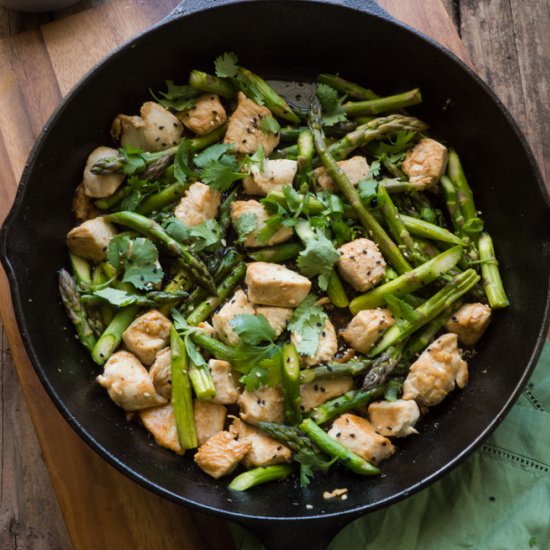 Stir Fry Asparagus with Rice