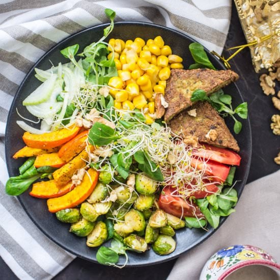 Autumn Salad with Tahini Dressing