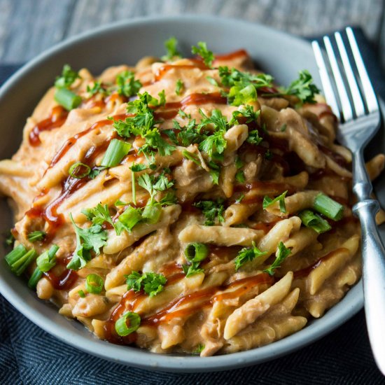 Slow Cooker BBQ Chicken Pasta