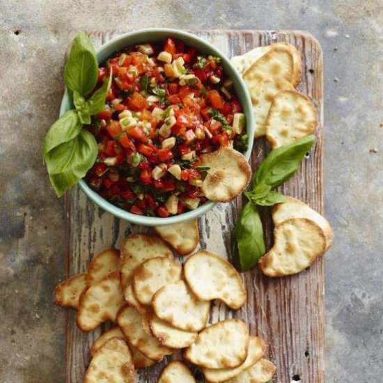 Roasted Red Pepper Bruschetta